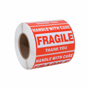 Eco-friendly Handle with care Warning Packing Shipping Label Fragile Label