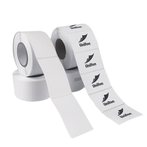 Custom 500 pcs per roll Thermal Printing Stickers Waterproof Labels Clear Printing Text Self Adhesive Sticker Roll